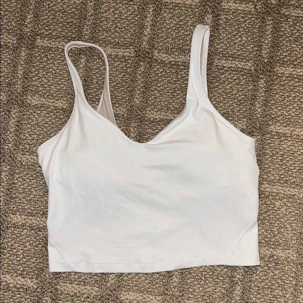lululemon athletica White Cropped Tank with Thin Straps